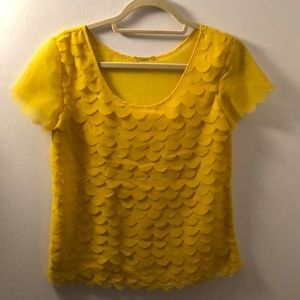 H&M silk scallop detail blouse